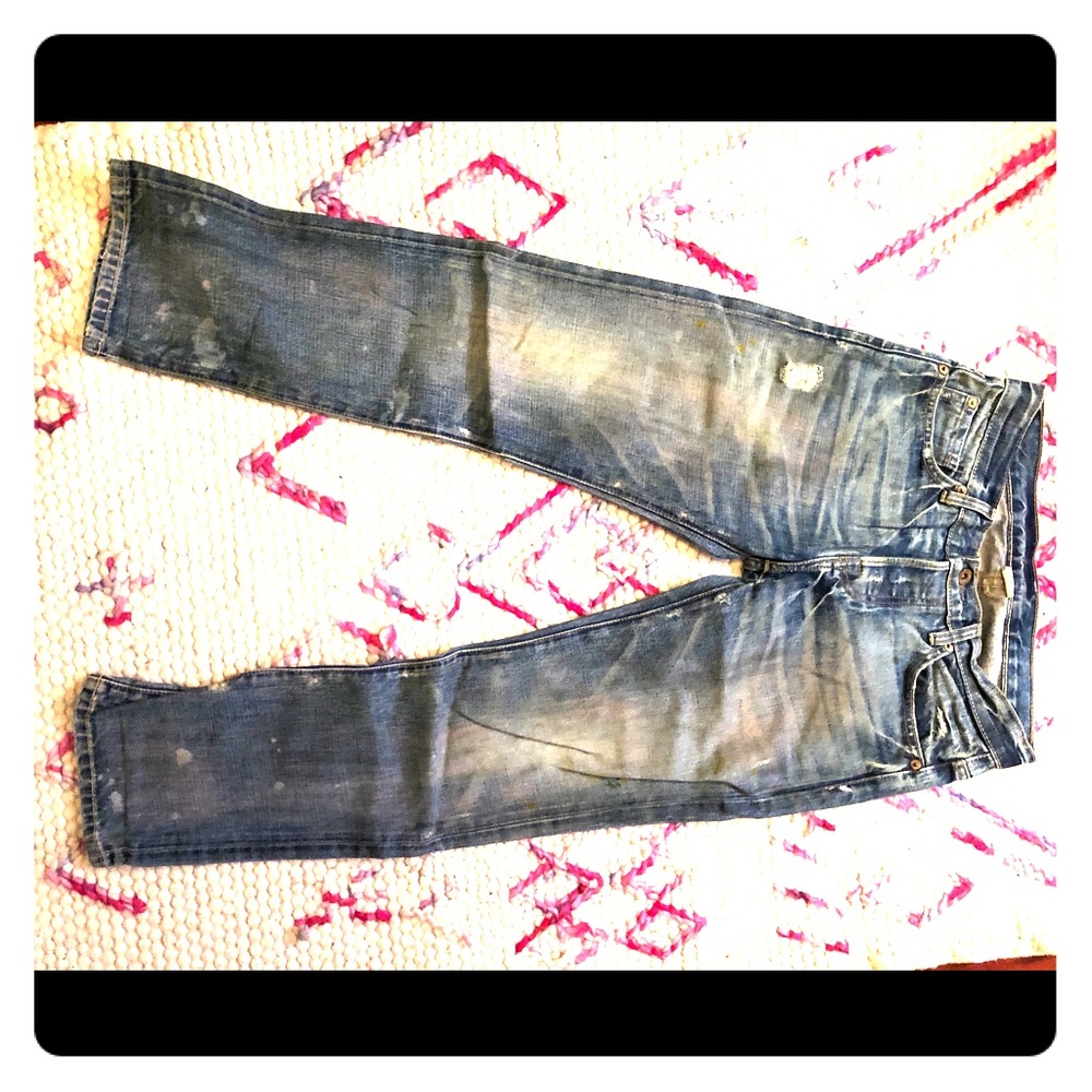 NSF paint splatter boyfriend jeans